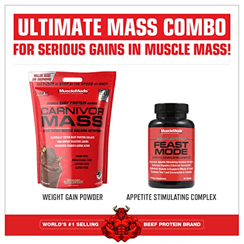 Image of MuscleMeds Carnivor Mass Anabolic Beef Protein Gainer, Chocolate Fudge, 10.4 Pounds,Brown,003679