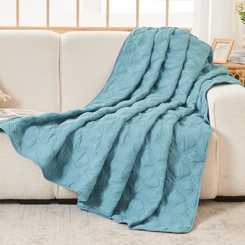 Image of Litanika King Size Quilt Bedding Set, Grayish Teal Summer Lightweight Soft Comforter Bedspreads & Coverlets, Boho Farmhouse Bedding Cover Bed Decor All Season, 3 Pieces (1 Quilt, 2 Pillowcases)