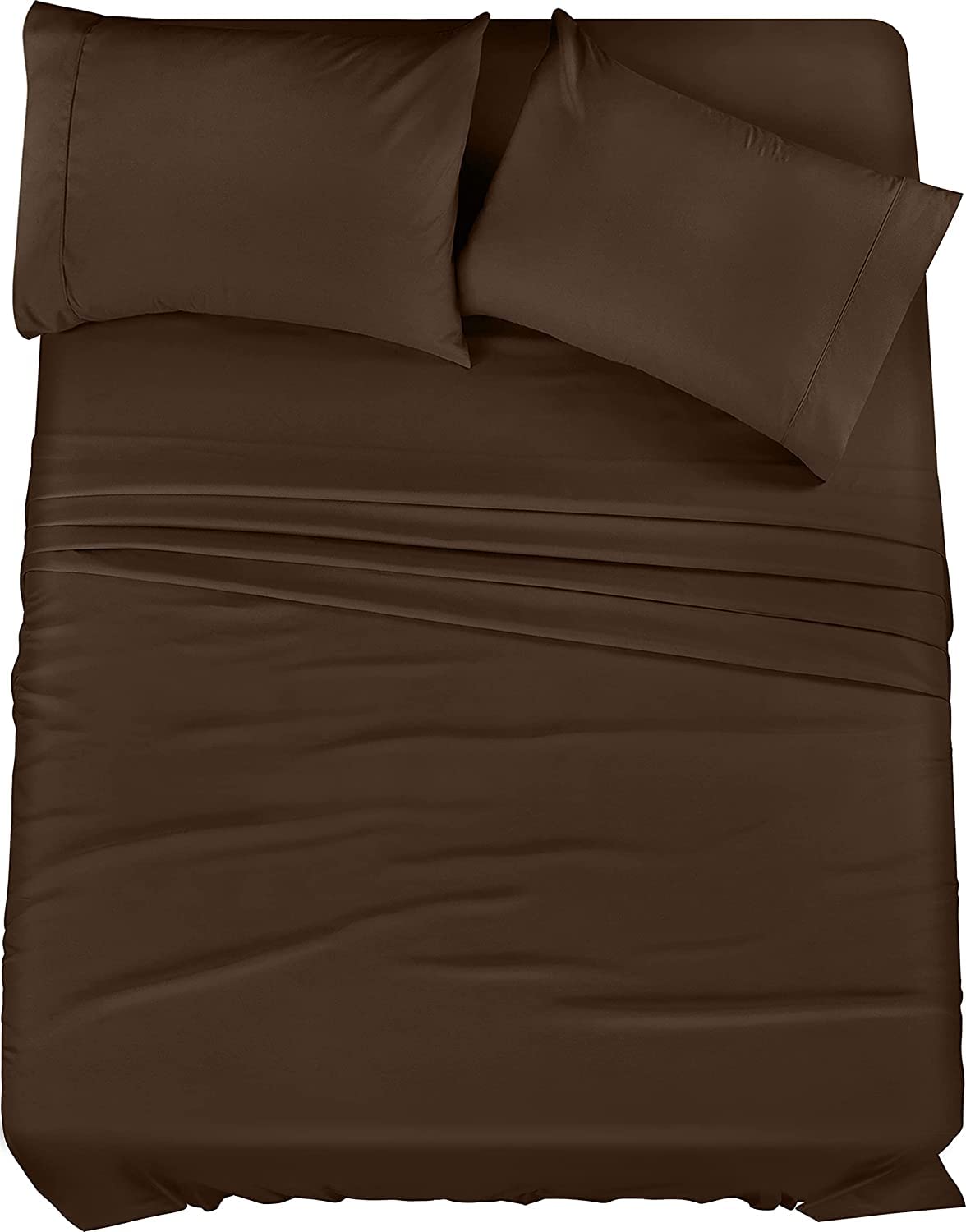 Utopia Bedding Full Sheet Set – 4 Piece Bed Sheets for Full Size Bed, Soft and Breathable Microfiber, Includes 1 Fitted Sheet, 1 Flat Sheet and 2 Pillowcases (Brown)
