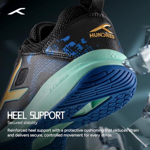 Image of Hundred Blade Armor Badminton Shoes (Non Marking) |Indoor Sports | Lightweight & Breathable | Airflow Mesh Upper | X-Cushion Midsole | Active Grip Outsole | Heel Support
