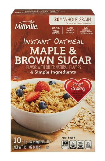 Avena Instantánea Millville Maple y Azúcar Morena