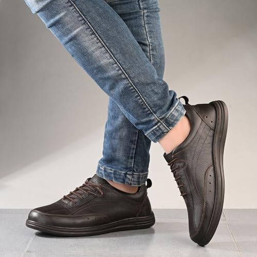 Image of Blue Leather by Centrino Genuine Leather Men's Formal Shoes | Cushioned Insole | Stylish Lace-Up | Durable & Leather Crafted | Uniform Dress Shoes | Perfect for Office Wear & Formal Dress (3986)