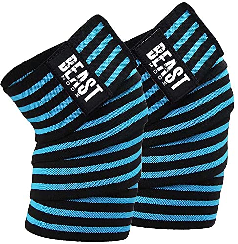 STEIGEN FITNESS Knee Wraps (Pair) With Strap for Squats, Weightlifting, Powerlifting, Leg Press, and Cross Training WODs- Flexible 78 inch Knee Wraps for Squatting - For Men & Women (BLUE) (B097Y5HYKW) Amazon Price History, Amazon Price Tracker