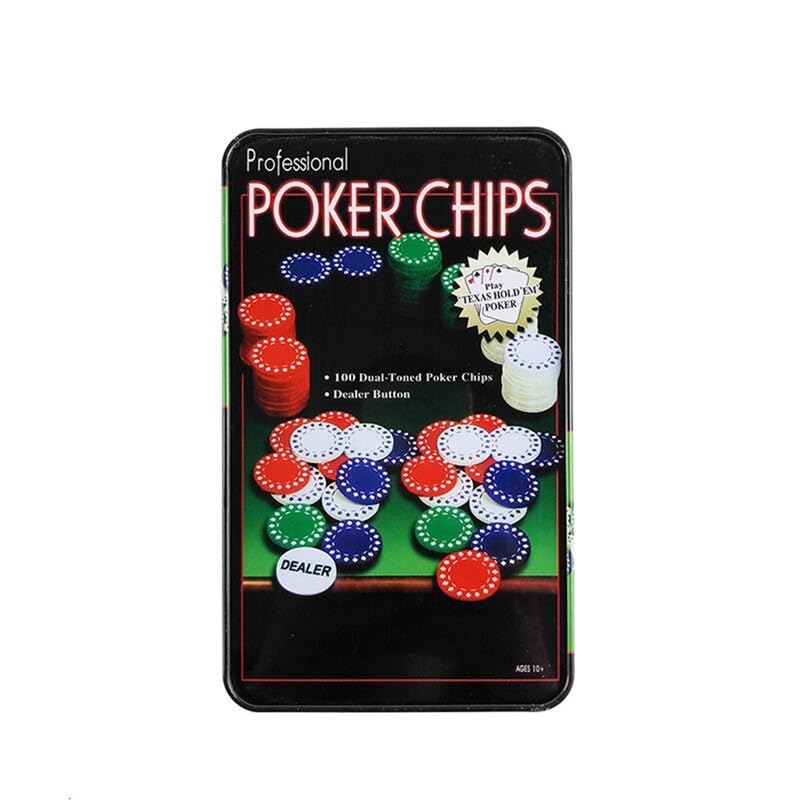 WISHKEY for Adult Casino Style Poker Chips Set with A Aluminum Finish Case, 2 Decks of Card Game, 5 Dice, 1 Dealer Button (Classic Multiplayer Game) 300 Pcs 4
