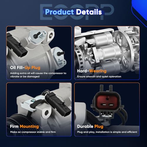 Image of ECCPP AC Compressor Fit for Dodge Grand Caravan for Chrysler Town & Country 3.3L 3.8L 2008-2010 AC Compressor with Clutch