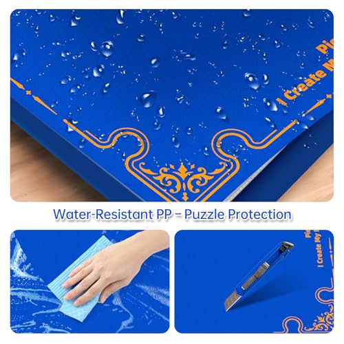 MOZOOSON Puzzle-Aufbewahrungsordner für 1000 Puzzles, Puzzle-Zubehör mit 25 Taschen, große Kapazität, Puzzle-Organizer, staubdicht und schützendes Puzzle-Zubehör (Blau)