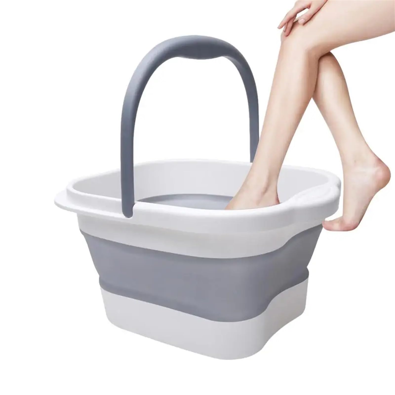 Baño De Pies Plegable Baño de pies plegable, lavabo for baño , Cubo Spa for 15l, portátil gran espacio con mango, bañera for(Gray)