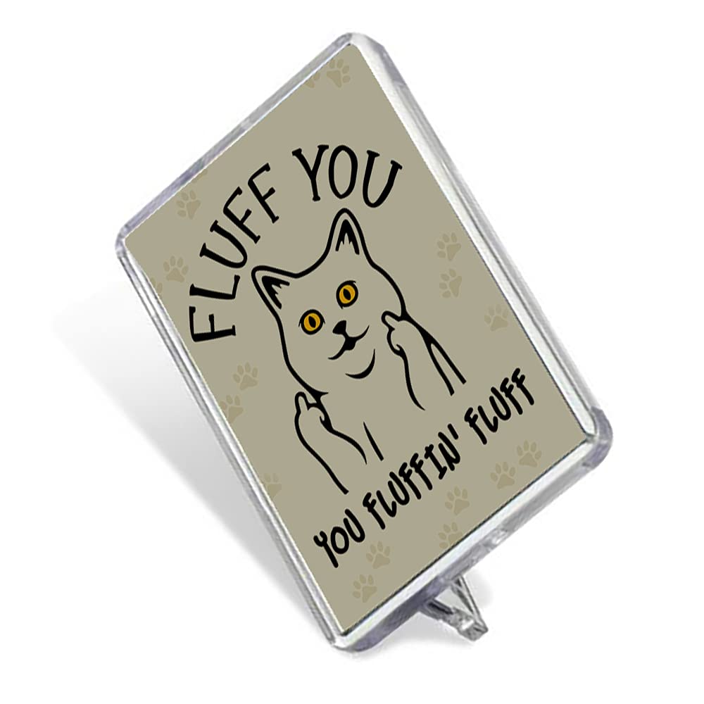 Getagift Fluff You, You Fluffin' Fluff – Funny Rude Cat Adult Humorous Gift For Him Or Her, Colleague, Friend, Kitten, Animal Owner Fridge Magnet.