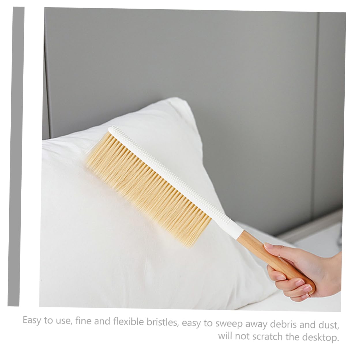 Ciieeo 4 Stück Handbesen mit Holzgriff Weiche Staubbürste für Möbeln und Oberflächen für Sofa Bett Schreibtisch und Fensterbänke