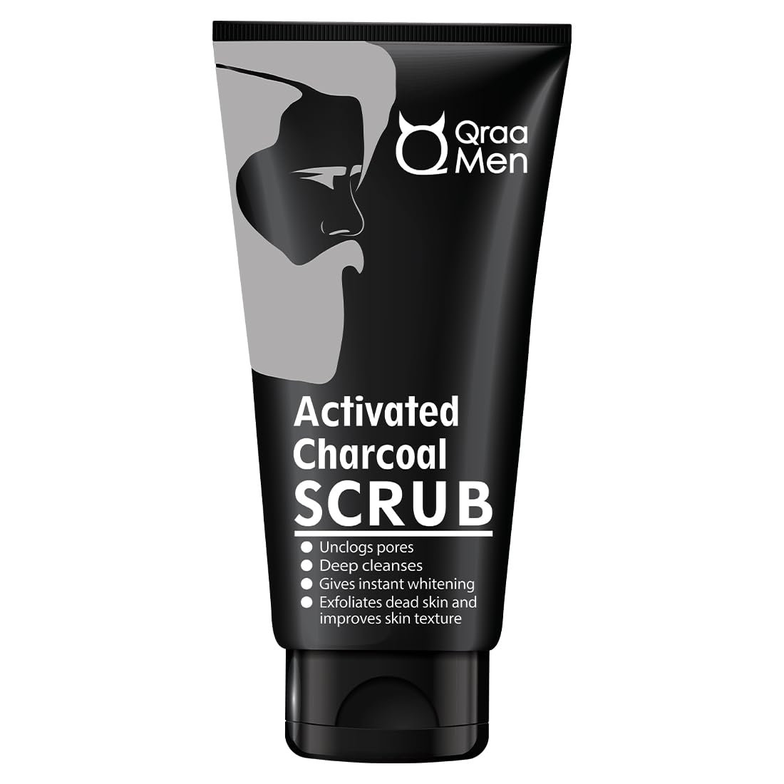 Men Activated Bamboo Charcoal Scrub with Essential Oils | For deep cleansing & Glowing Skin | Anti Acne & Blackhead Remover | 100gm