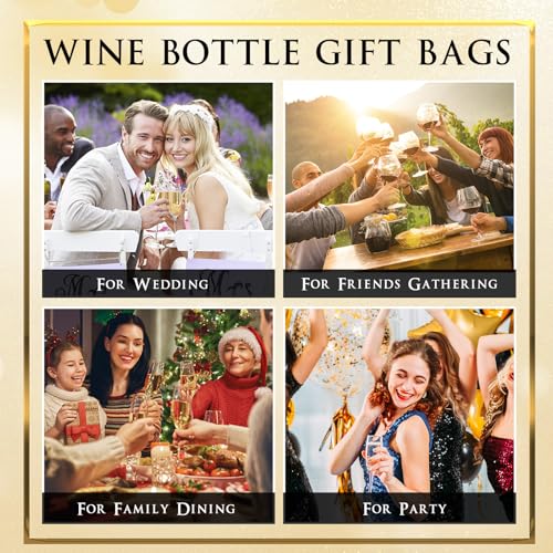 Fingertip Wd MG4OR6234 20 Pack Wine Gift Bag With Handles, Wine Bag With Tissue Paper, Wine Bottle Gift Bags For Christmas, Weddings thumb #6