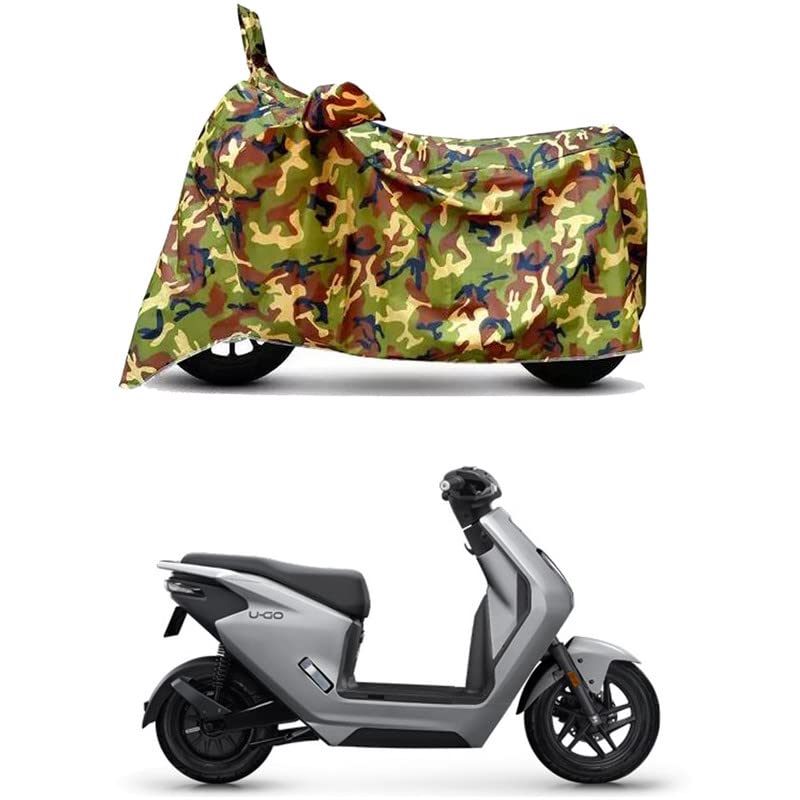 Image of Waterproof 100% PVC Coated Bike Scooty Two Wheeler Body Cover Compatible for Honda U-Go Electric /UV-Rays /Heat Protection /Birds Dropping /Scratchproof /Dust Proof [6X6 Jungle Print]