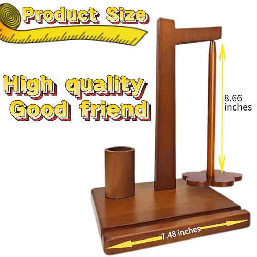 Image of Athena's Elements Upgraded Yarn Holder for Knitting and Crocheting, Magnetic Twirling Mechanism Yarn Spinner with Crochet Accessories Storage and Phone Stand, Yarn Ball Holder for Knitting Lovers