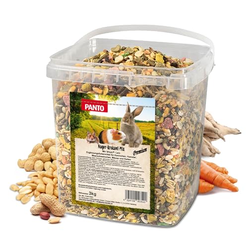 PANTO Nager-Krokant-Mix 3 kg vielseitiges Nagerfutter mit Flocken Erdnüssen Kroketten für Nager abwechlungsreiches Kleintierfutter