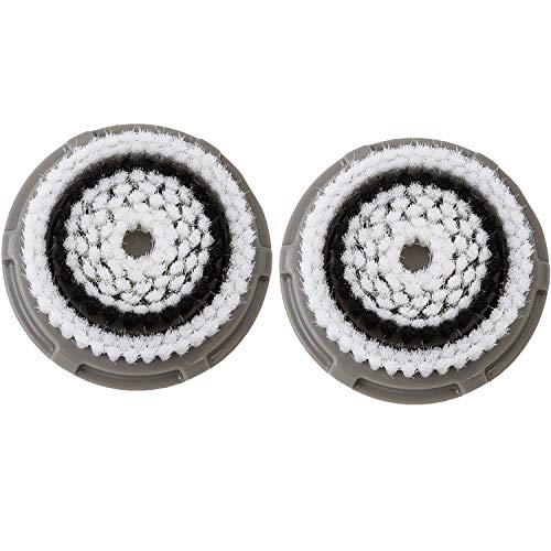 Facial Cleansing Brush Head Replacement, Facial Cleansing Brush Head, Normal Facial Brush Heads, for Acne Prone, Clogged, Enlarged Pore Skins (2Pack/Grey)