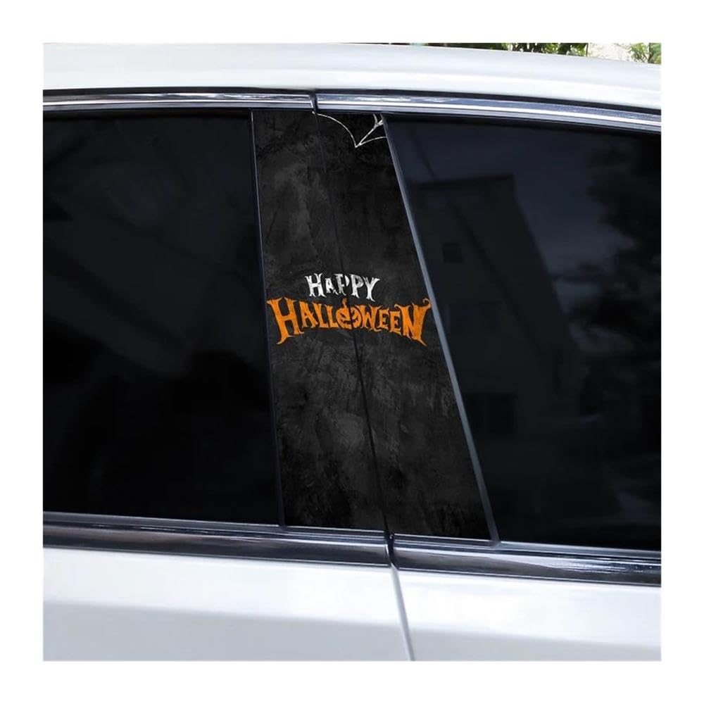 Body Parts 2pcs Halloween in English Car Center Column Sticker DIY Car B-Pillar Decorative Decals(M)