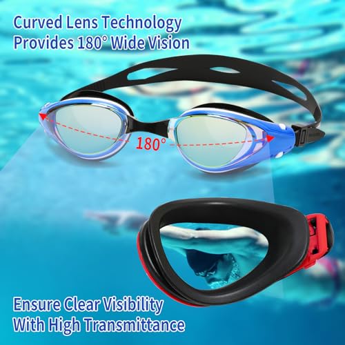 iGym Swim Goggles ShortSighted,Nearsighted Optical Swimming Goggles Anti-Fog UV Protection Adjustable Buckle For Women Men - image 7