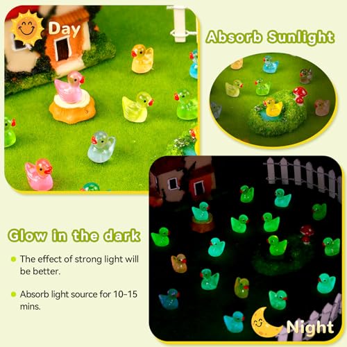 24 imanes decorativos de pato luminosos de resina mini miniatura 4