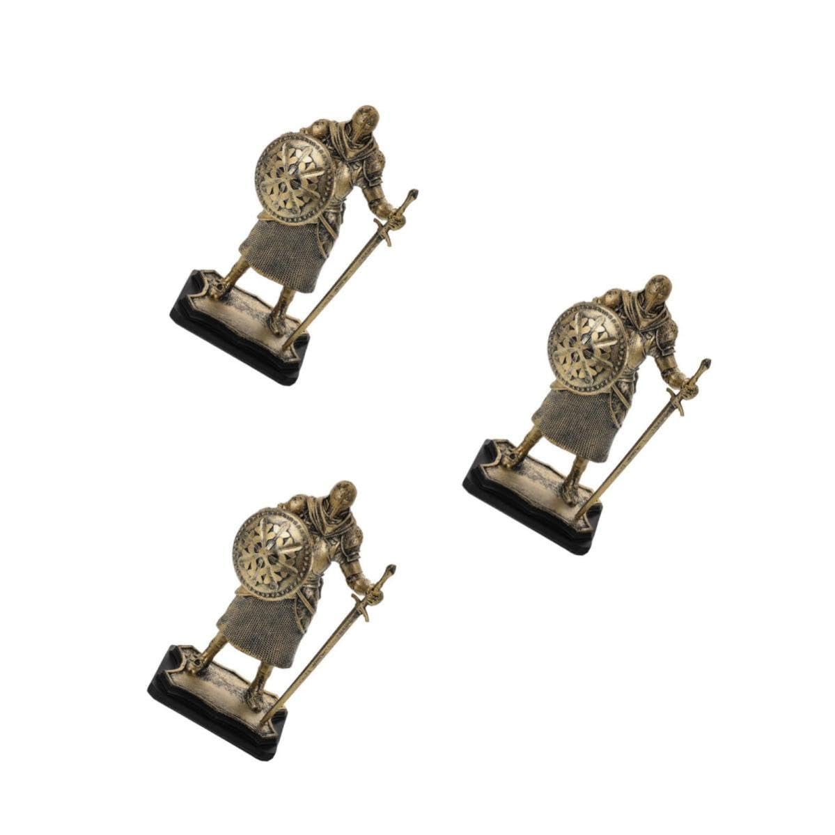 Operitacx 3 Piezas Estatua de Resina de Caballero Vintage para Estudio y