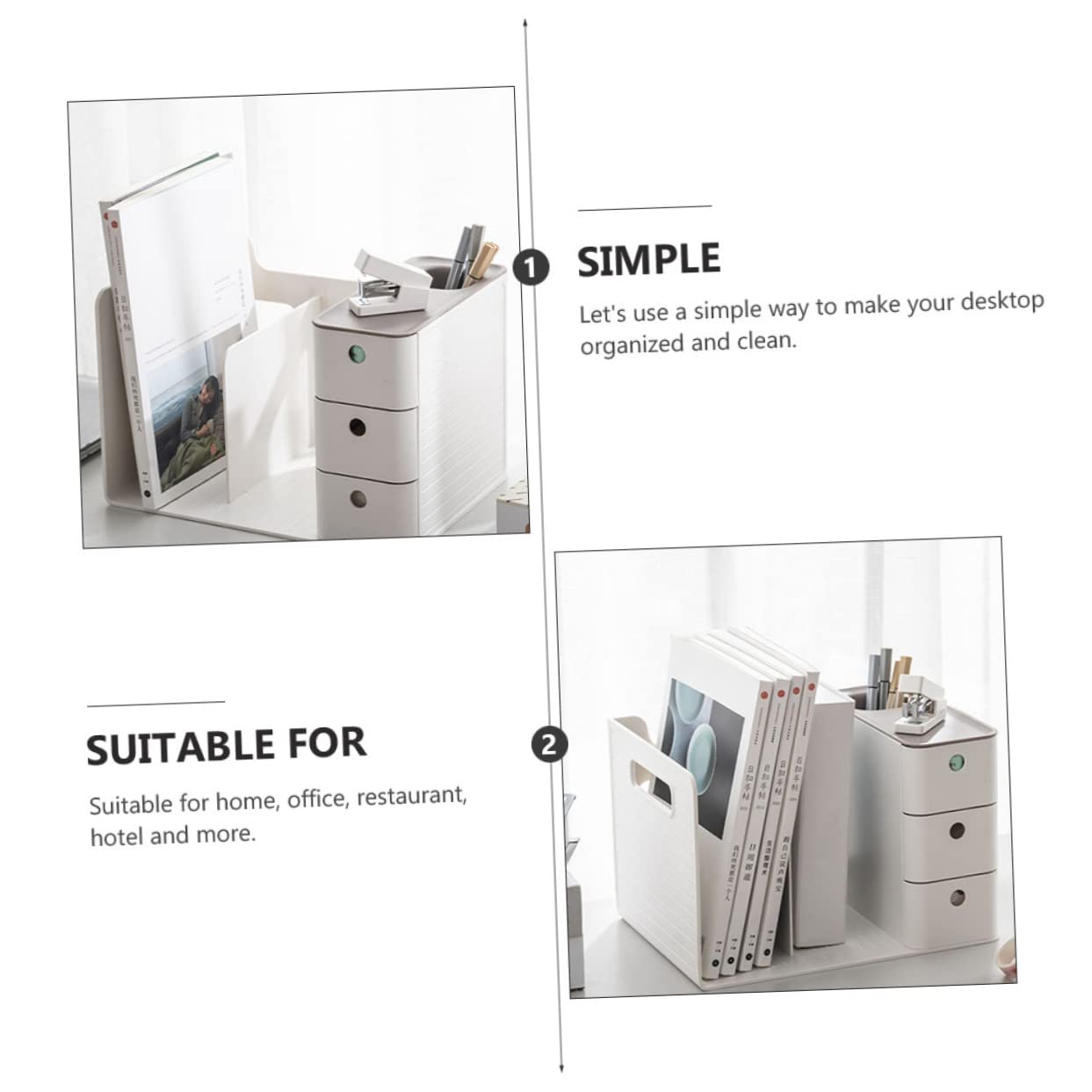 Scatola Portaoggetti da Scrivania Multifunzione, Organizer Desktop | Festa Scuola Decor, Scomparti Multipli, Plastico, Uso Home e Hotel, Moderno, Pratico per Ordine Quotidiano
