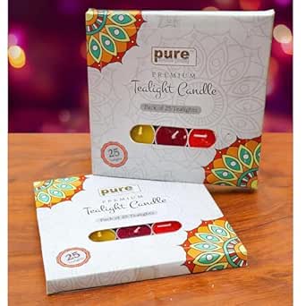 Pure Source India Scented Tealight Candles Pack of 25 – Long Burning ...