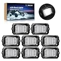 MICTUNING C2 Curved White Rock Lights - 8 Pods Underglow Lights Compatible for Car Truck Offroad Boat, IP68 Waterproof