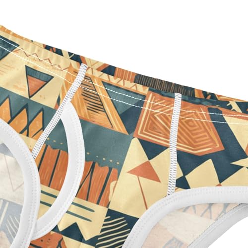 KLL Colored African Patchwork Motifs Toddler Boys' Comfort Nighttime Underwear Breathable Children Panties4