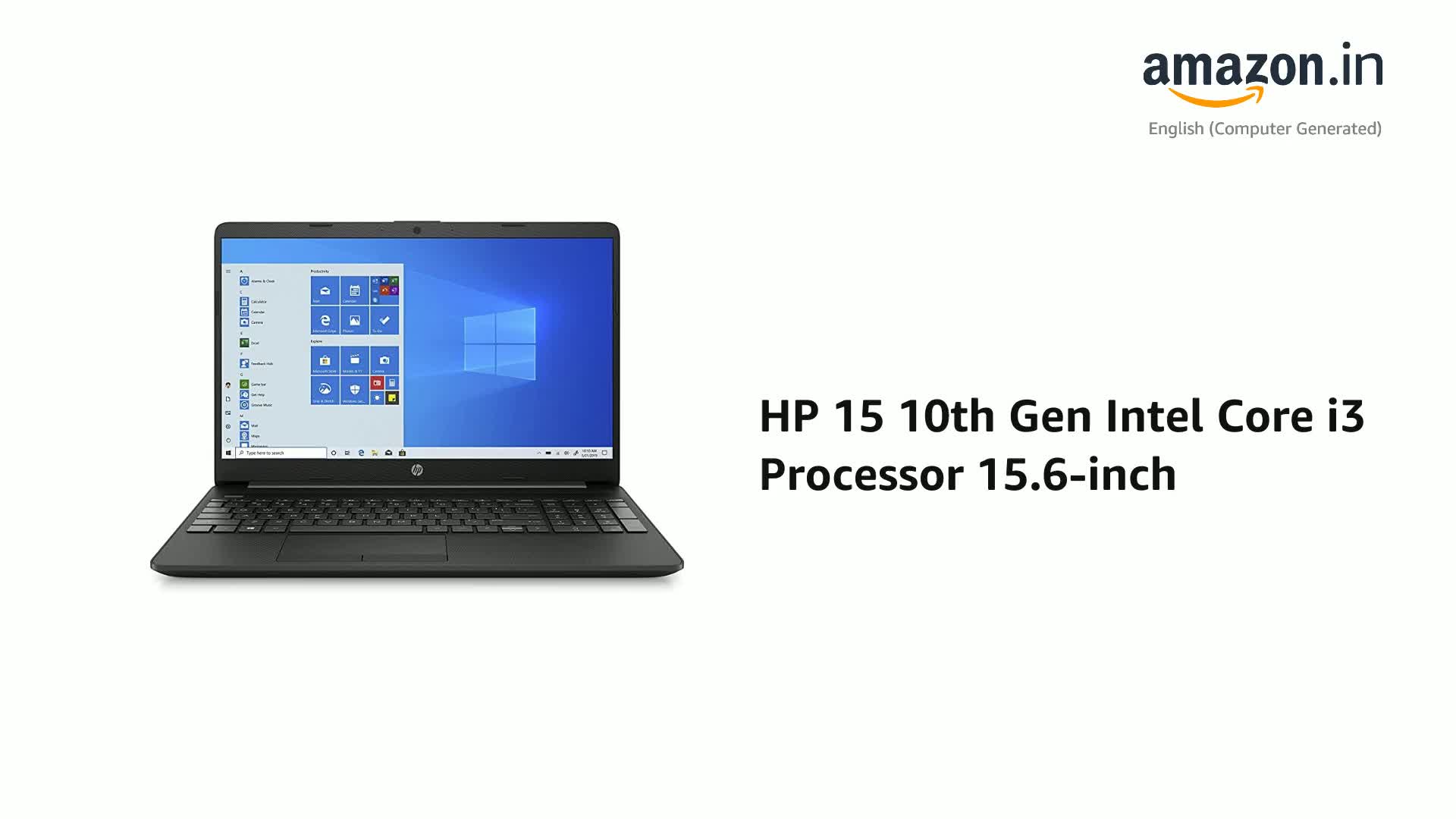 Refurbished) HP 15 10th Gen Intel Core i3 Processor 15.6-inch(39.6
