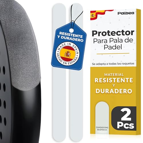 PALBEA Protector Pala de Padel Transparente - Paquete de 1/2/3/5 - Protector Padel Rugoso y Ligero para la Cabeza de la Raqueta - Padel Accesorios Duradero y Fácil de Sustituir - Dimensiones 35x370mm.