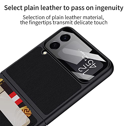 SHIEID Capa para Samsung Flip 4, capa para Galaxy Z Flip 4 com carteira de couro para celular compat