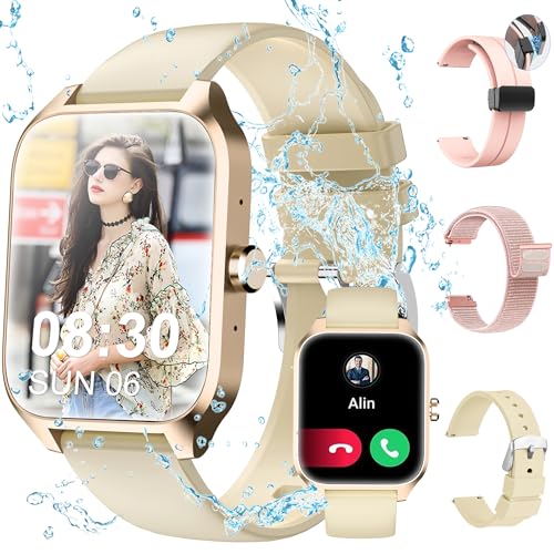 Tisoutec Smartwatch Damen Herren,Fitnessuhr Tracker mit Telefonfu...