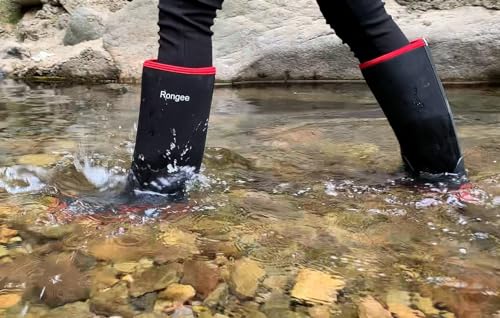 Rongee Rubber Boots for Women Waterproof Rain Boots Neoprene Insulated for Garden Outdoor Boots Mid Calf4