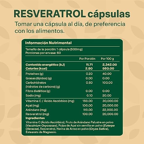 Vitamínicos, resvitale resveratrol 500mg Marca Vitalbotanics (3)