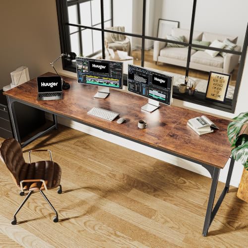 Image of Huuger Computer Desk, 86.6 Inch Home Office Desk