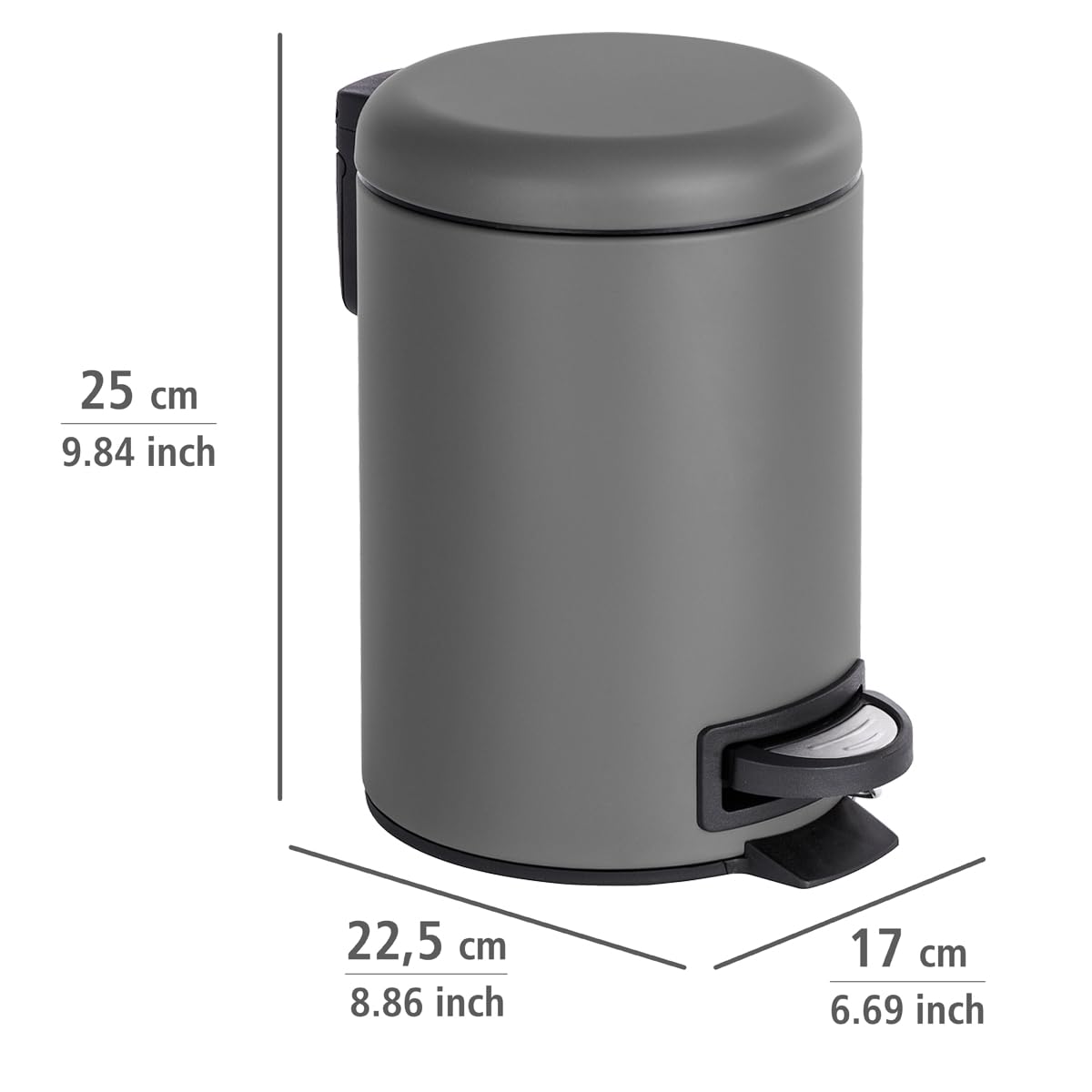 Poubelle à Pédale Métallique Leman – Couleur Cuivre Cosmétique – Design élégant Pour Salle De Bain Ou Bureau – Marque Wenko