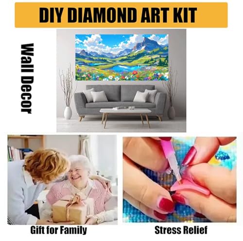 Peinture Diamant Fleur 5D Grand Format pour réduire le stress avec un Diamond Painting Paysage - 7