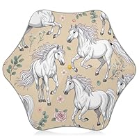 Colorful Girls Umbrella Kids Essentials Uv Sun Umbrella Upf 50+ Kid Stick Rain Umbrellas for Boy Cute Horse Art