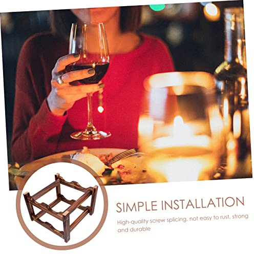 Soporte de vino de madera compacto para botellas rojas miniatura 2
