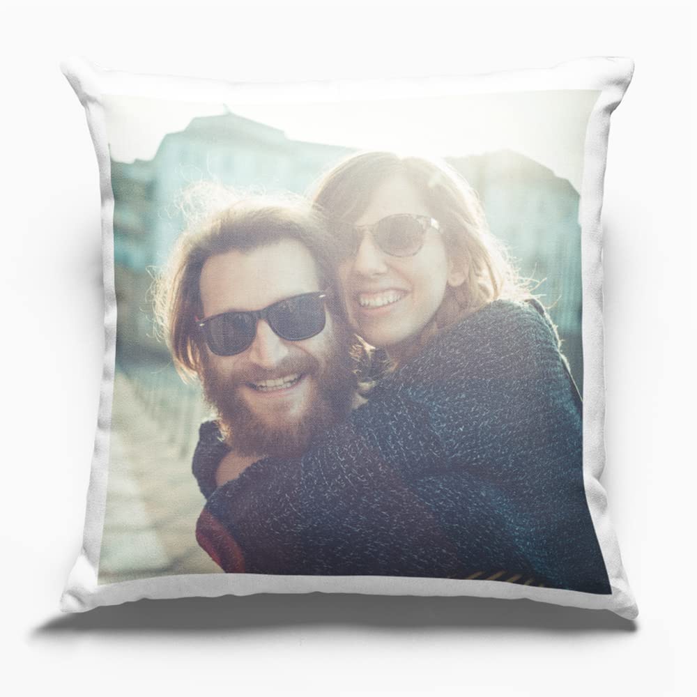 Genérico Cojín Personalizado con Foto y/o Texto Relleno Incluido Cojin con Imagen Regalo Pareja Padre Madre Novio Novia (35 x 35)
