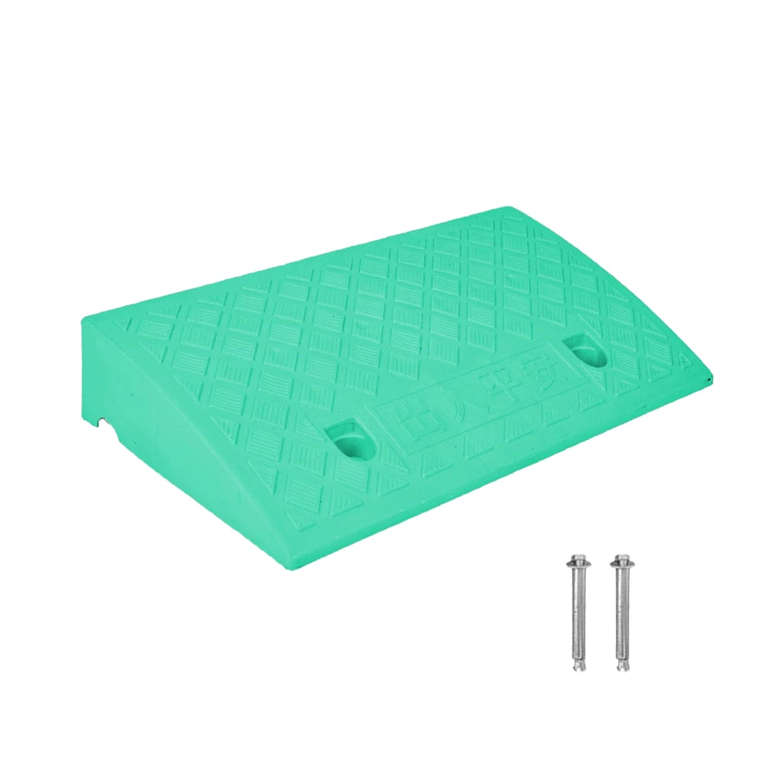 KRXSOBNV Threshold ramp, Non-Slip Plastic Ramps for Sheds with Grid Base & Drain Holes for Entrance Steps, Road(Green,9cm)