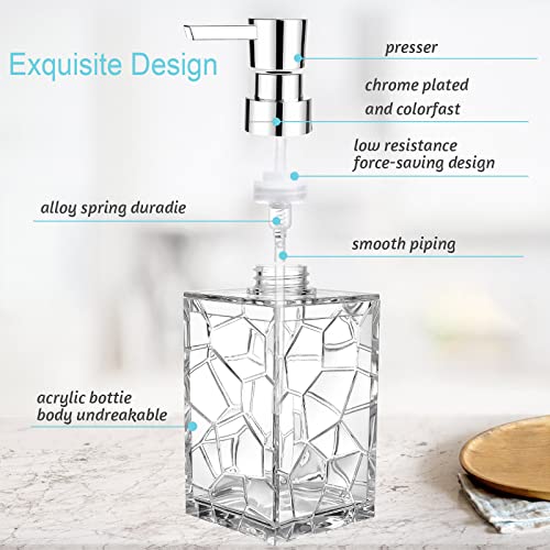 Acrylic Soap Dispenser,2 Pack 12 Oz Clear Refillable Wash Hand Liquid Dish Detergent Shampoo Lotion Dispenser Bottle with Pump for Bathroom,Countertop,Kitchen Sink,Laundry Room - Cosy Home Interiors Acrylic Soap Dispenser,2 Pack 12 Oz Clear Refillable Wash Hand Liquid Dish Detergent Shampoo Lotion Dispenser Bottle with Pump for Bathroom,Countertop,Kitchen Sink,Laundry Room - Image 3