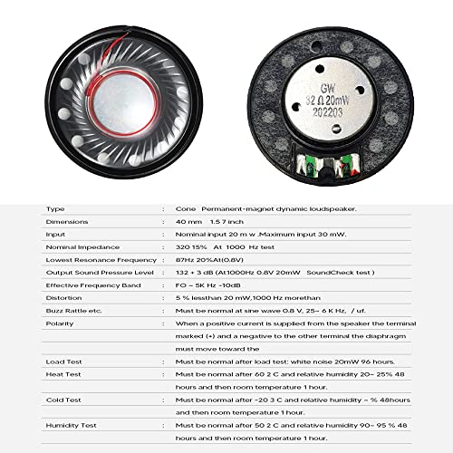 Image of 2 Pack Replacement Speaker Driver for Beats Studio3, Studio2, Studio Pro, WH-1000XM4, WH-1000XM3, QC35 QC25 QC15 QC2 Headphones 40mm 32ohm