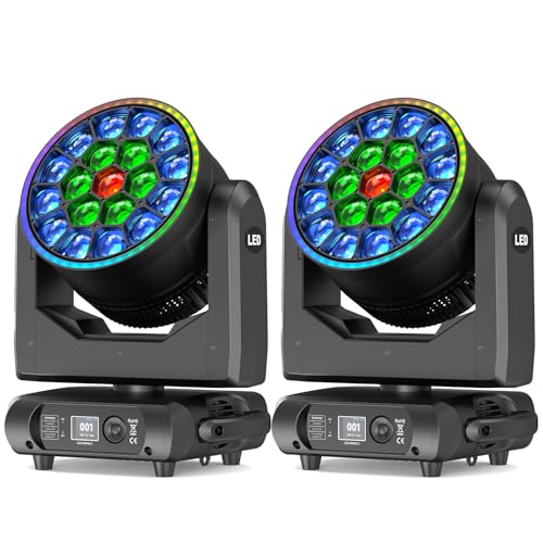 【Splendido effetto di illuminazione】La lente della lampada è realizzata in materiale di trasmissione della luce di alta qualità ed è dotata di 47 LED a colori per formare un'apertura aggiuntiva. L'indice di resa cromatica supera il 90% e consente di ottenere effetti come colore, fascio, vortice, caleidoscopio, messa a fuoco lineare elettronica e controllo a punto singolo. Può essere dimmerato linearmente dallo 0 al 100% ed è dotato di funzione di messa a fuoco elettronica. La dimensione del punto luce può essere controllata elettronicamente e l'intervallo di controllo è di 6-60 gradi.