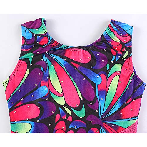 Image of HOZIY Leotards for Girls Gymnastics Kids Children Biketard Snowflake Ribbon Blue Purple Hot Pink Sparkle