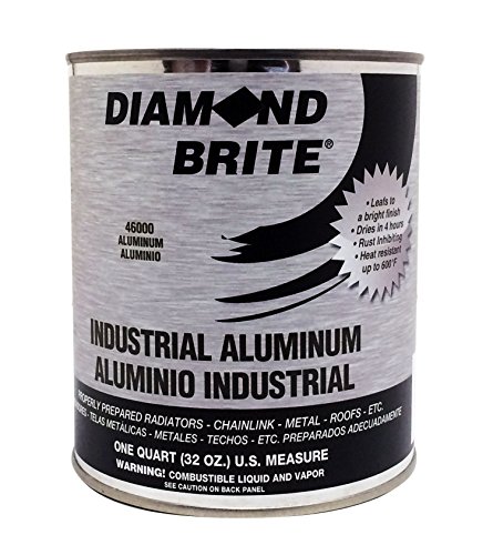 Diamond Brite Aluminum Paint 46000-2, Industrial Oil-Based Enamel Coating, Corrosion & Heat Resistant, Bright Metallic Finish for Metal Surfaces, Aluminum, 1 Quart (32 fl oz)