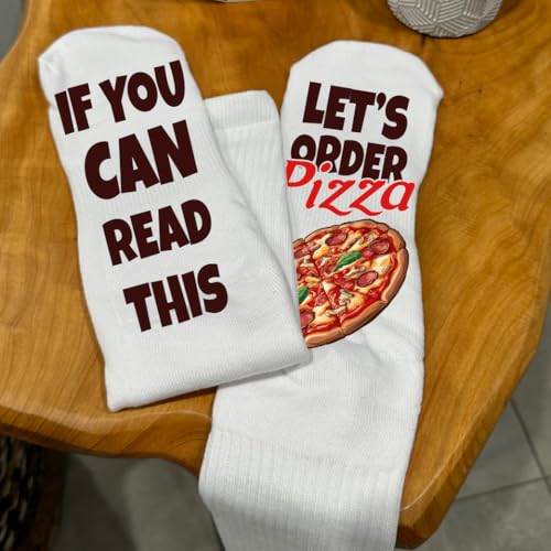 Bring Me Pizza Novelty Crew Socks - Funny Pizza Lover Gift for Men and Women2