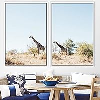 2 Piece Framed Canvas Wall Art Long Necks Canvas Prints Home Artwork Decoration for Living Room,Bedroom - 16