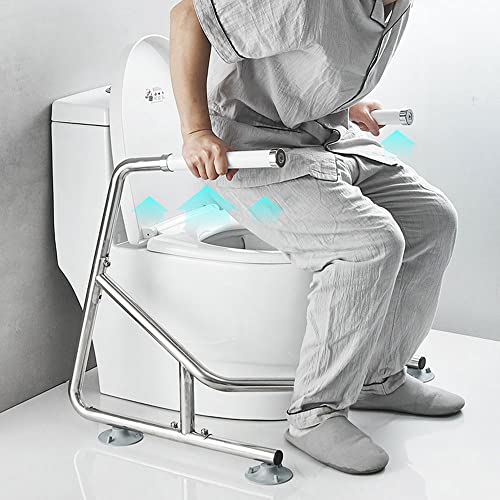 Barra di sicurezza per WC con ventose e corrimano antiscivolo, supporta 136 kg, si adatta alla maggior parte dei WC per il supporto del bagno