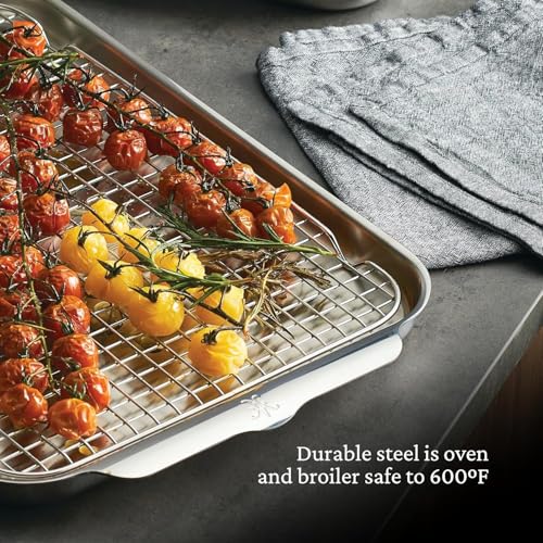 Image of Hestan Provisions OvenBond - 9 inch x 12.5 inch Tri-ply Clad Stainless Steel Quarter Sheet Pan with Rack