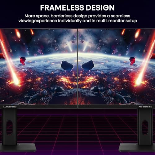 Image of 27 inch 180Hz Gaming Monitor with Speaker, 2560x1440 Fast IPS Screen, 2x HDMI 2.0, 2x Display Port 1.4, 114% sRGB, HDR10, Freesync & G-SYNC Compatible, Height /Swivel /Tilt Adjust, 3 Sides Frameless